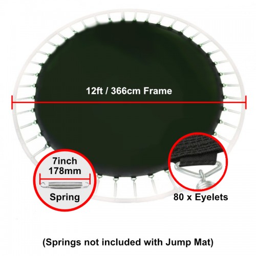 Jump Mat for 12 ft Trampoline Frame with 80 eyelets (for 7” springs)