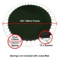 Jump Mat for 12 ft Trampoline Frame with 72 eyelets (for 7” springs)