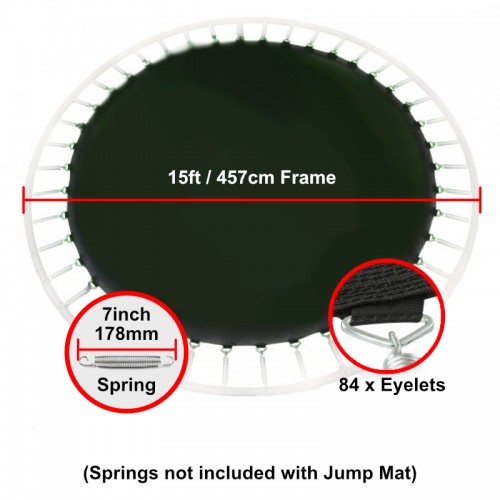 Jump Mat for 15 ft Trampoline Frame with 84 eyelets (for 7” springs)