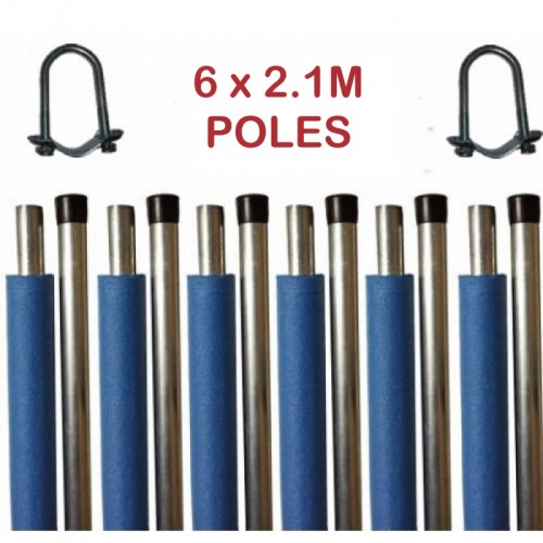 Trampoline Enclosure Pole - 2.1m (28mm wide, Set of 6)