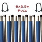 Trampoline Enclosure Pole - 2.5m (28mm wide, Set of 6)