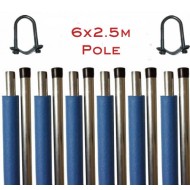 Trampoline Enclosure Pole - 2.5m (28mm wide, Set of 6)