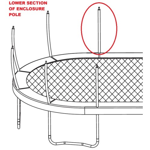 Thorpe Oval Trampoline LOWER Enclosure Pole