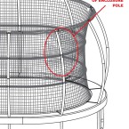 Thorpe Oval Trampoline UPPER Enclosure Pole