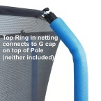 10 ft Trampoline Safety Net - Higher type 1.9m ( for 6 Curved Pole trampoline )