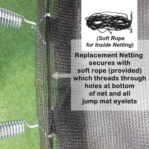 8 ft Trampoline Netting - Higher type 1.9m (for 3 or 6 Curved Pole trampoline )