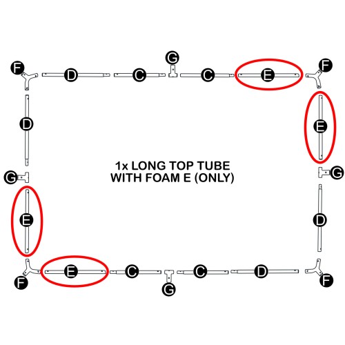 12x8FT Jump Power Long Top Tube with Foam Part E