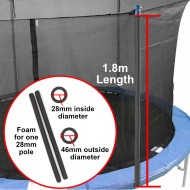 Trampoline Pole Foam Sleeve for 28mm pole (Grey)